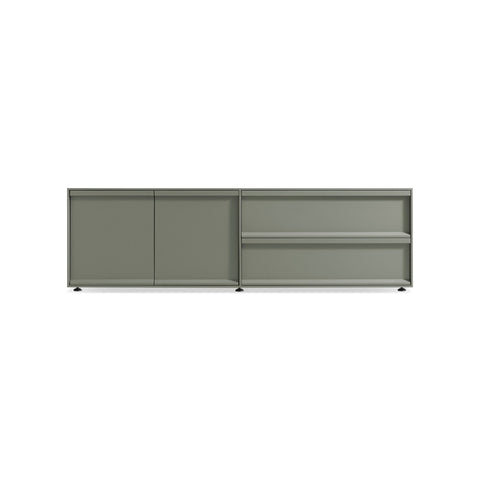 Superchoice 2 Door / 2 Drawer Console by Blu Dot in Grey Green, low front view
