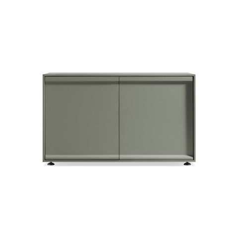Superchoice 2 Door Credenza by Blu Dot in Grey Green, low front view