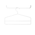 Close-up of single white String® System coat hanger.