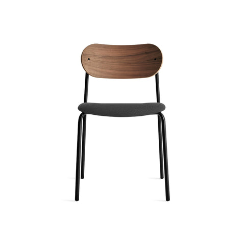 SideBySide Chair by Blu Dot in Walnut Maharam Meld In Panda, front view
