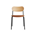 SideBySide Chair by Blu Dot in White Oak Copper and Velvet, front view