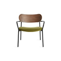 SideBySide Lounge Chair by Blu Dot in Walnut Loden Green and Velvet, front view