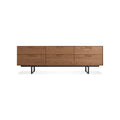 Series 11 6 Drawer Console by Blu Dot in Walnut with Oblivion legs, low front view