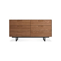 Series 11 6 Drawer Dresser by Blu Dot in Walnut with Oblivion legs, low front view