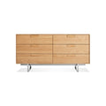 Series 11 6 Drawer Dresser by Blu Dot in White Oak with Stainless Steel legs, low front view