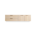 Shale 2 Door / 2 Drawer Wall-Mounted Cabinet by Blu Dot in Hickory, low front view