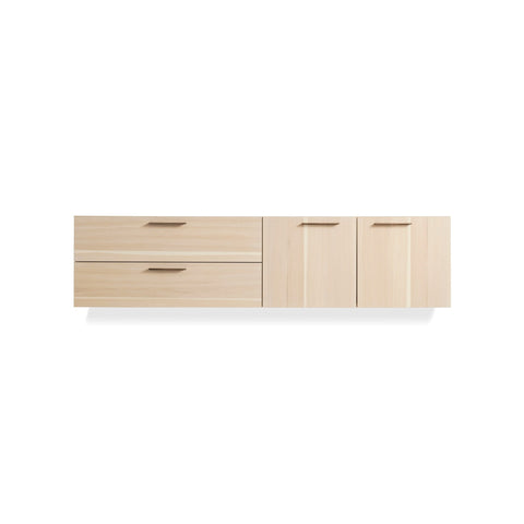 Shale 2 Door / 2 Drawer Wall-Mounted Cabinet by Blu Dot in Hickory, low front view