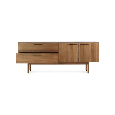 Shale 2 Drawer / 2 Door Console by Blu Dot in Walnut, front view