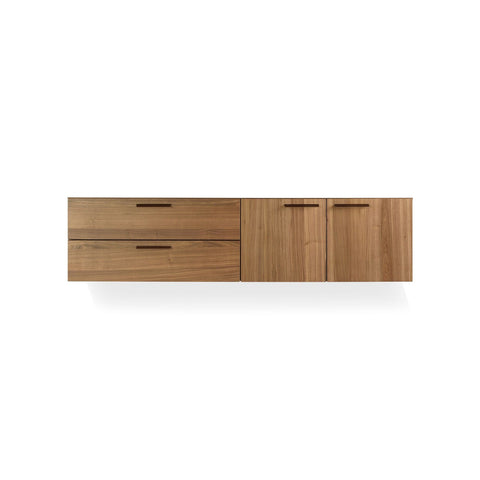 Shale 2 Door / 2 Drawer Wall-Mounted Cabinet by Blu Dot in Walnut