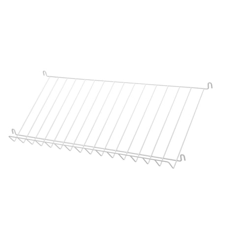 White Magazine Shelf Metal by String™ – Scandinavian modular shelving accessory for displaying books and magazines.