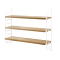 Oak String® Pocket shelf with white side panels – minimalist Scandinavian shelving unit