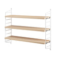 Ash String® Pocket shelf with white side panels – compact Scandinavian modular shelving