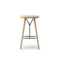 Backless Spine Stool by Fredericia in black leather with wooden base