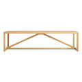 Blu Dot Strut Coffee Table in oak with exposed triangular wood truss base