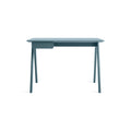 Stash Desk by Blu Dot in Marine Blue On Ash, low front view