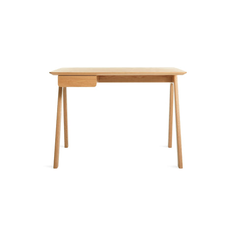 Stash Desk by Blu Dot in White Oak, low front view