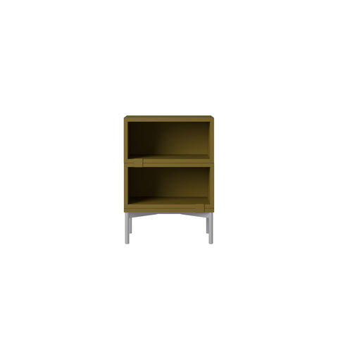 muuto stacked bedside table in brown green configuration 1