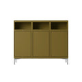 muuto stacked storage system sideboard configuration 3 in brown green