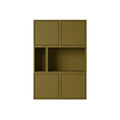 muuto stacked storage system sideboard configuration 4 in brown green