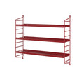 String® Pocket Metal shelf in red, compact Scandinavian modular shelving for books, décor, and storage.