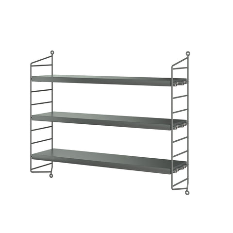 Grey String® Pocket shelf with matching side panels – contemporary Scandinavian modular shelving
