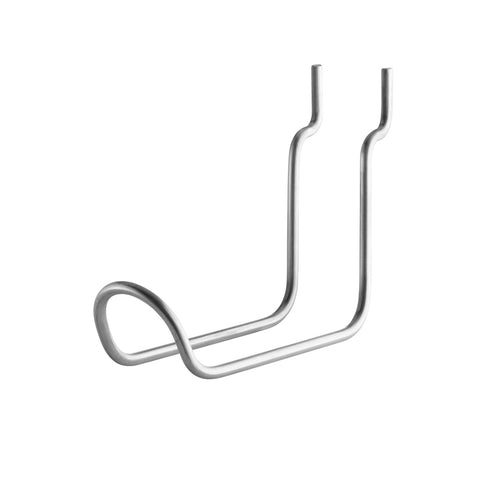 Vertical Double Hook in stainless steel by String™ System, 2-pack accessory for modular Scandinavian shelving