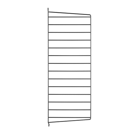 String® System wall panel in black, 29.5 inch height by 11.8 inch depth, modular Scandinavian shelving support