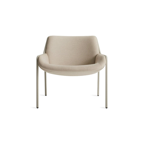 Tangent Lounge Chair by Blu Dot in Maharam Candor In Cannoli, low front view