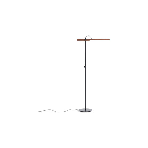 Type A Task Floor Lamp by Blu Dot in Walnut Oblivion, low front view