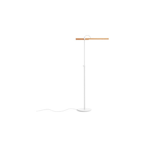 Type A Task Floor Lamp by Blu Dot in White Oak White, low front view