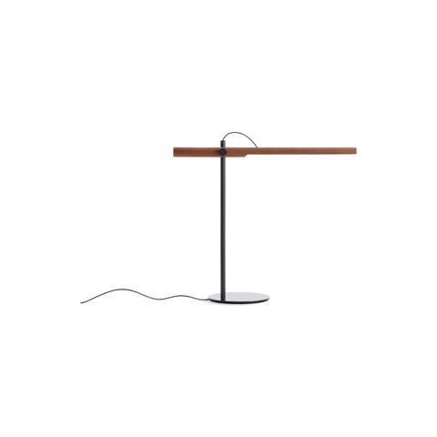 Type A Task Table Lamp by Blu Dot in Walnut Oblivion, low front view