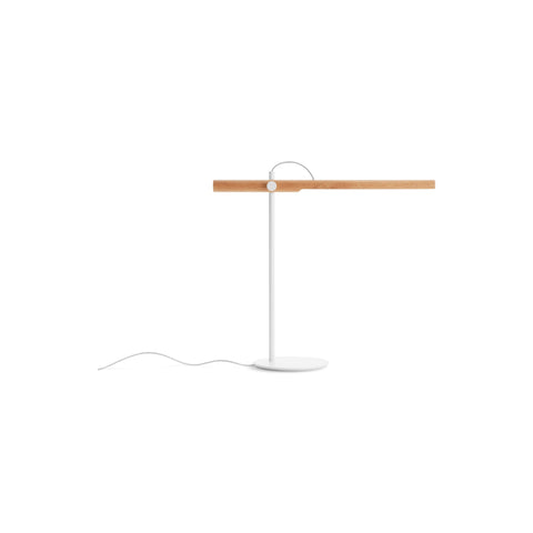 Type A Task Table Lamp by Blu Dot in White Oak White, low front view