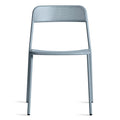 Trim Chair by Blu Dot in Grey Blue perforated powder-coated steel, front view