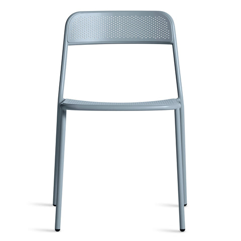 Trim Chair by Blu Dot in Grey Blue perforated powder-coated steel, front view