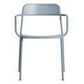 Trim Armchair by Blu Dot in Grey Blue perforated powder-coated steel, front view