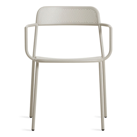 Trim Armchair by Blu Dot in Putty perforated powder-coated steel, front view