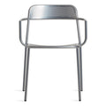 Trim Armchair by Blu Dot in Silver perforated powder-coated steel, front view
