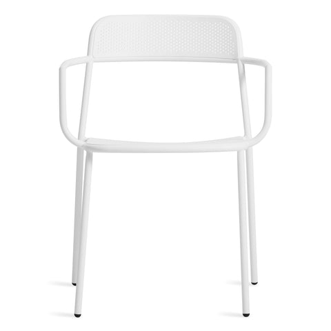 Trim Armchair by Blu Dot in White perforated powder-coated steel, front view