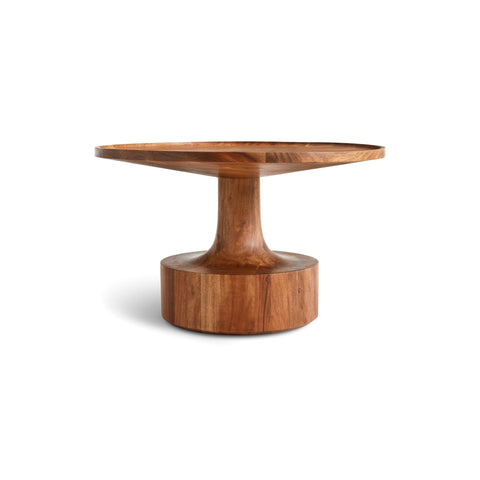 Turn Coffee Table by Blu Dot in Acacia, low front view