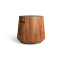 Turn Stool by Blu Dot in Acacia Heathered Graphite, low three-quarter view