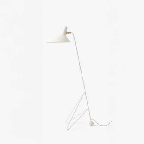 Tripod HM8 Floor Lamp in white by &Tradition, designed by Hvidt & Mølgaard, Scandinavian modern lighting classic