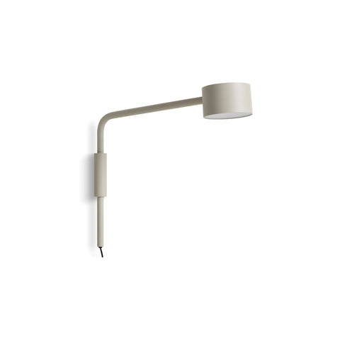 Verge Adjustable Sconce by Blu Dot in Putty, low three-quarter view