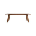 A Walk In The Park Dining Table by Blu Dot in Walnut, low front view