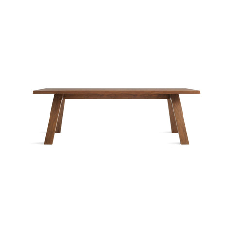 A Walk In The Park Dining Table by Blu Dot in Walnut, low front view