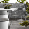 Trim Armchair by Blu Dot in White perforated powder-coated steel, front view