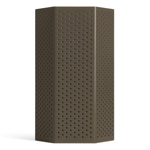 Wink Large Lantern by Blu Dot in Dark Olive powder-coated perforated aluminum