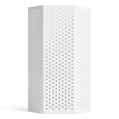 Wink Large Lantern by Blu Dot in white powder-coated perforated aluminum
