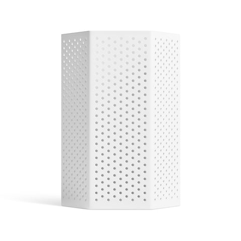 Wink Medium Lantern by Blu Dot in White perforated powder-coated aluminum, front view