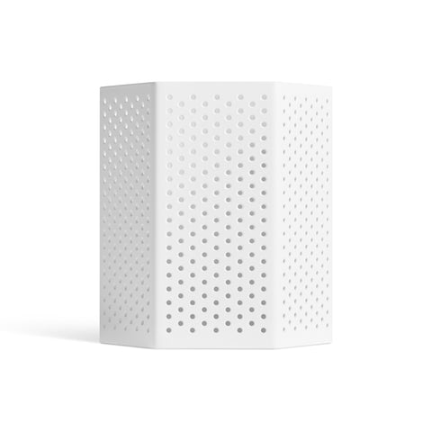 Wink Small Lantern by Blu Dot in White perforated powder-coated aluminum, front view