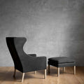 Wing Ottoman and Wing Chair set by Fredericia Furniture